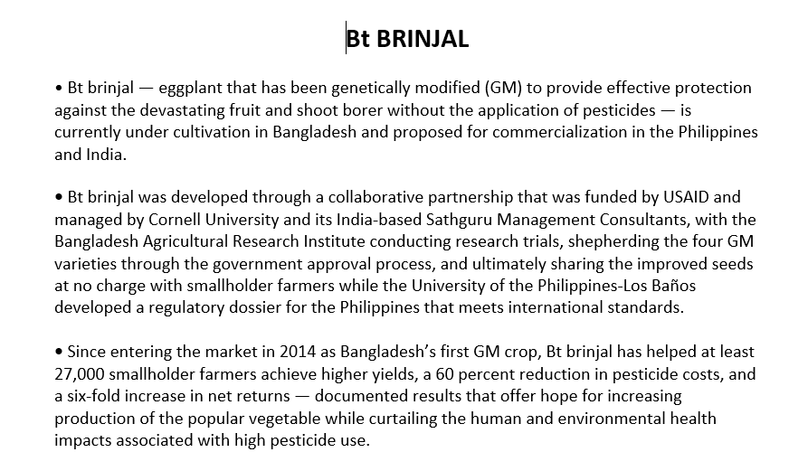 Brinjal fact sheet